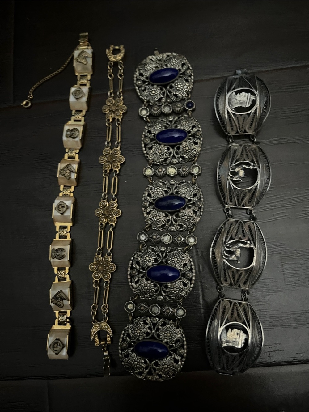 Vintage Silver Tone and Gold Tone Women's Bracelet Repair Lot
